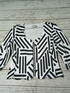 Vintage Joseph Ribkoff Black And White Corset Front Jacket Size 14